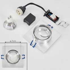 Spot Encastrable Monthois Led Chrome, Nickel Mat, 1 Lumiere