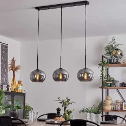 Suspension - Verre Apedo Fume, 3 Lumieres