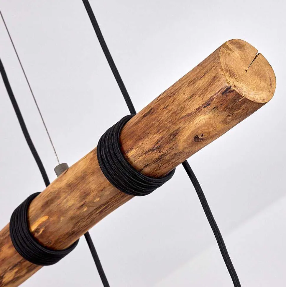 Suspension Adama Bois Fonce, Noir, 5 Lumieres