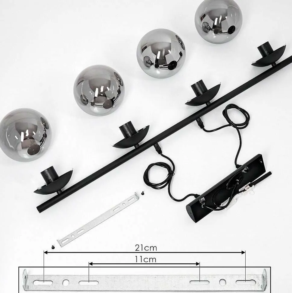 Suspension Agropoli Noir, 4 Lumieres