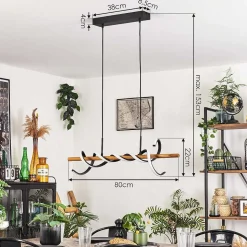 Suspension Alvarim Led Ecru, Noir, 1 Lumiere