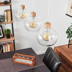 Suspension Andeer Chrome, Ecru, 3 Lumieres