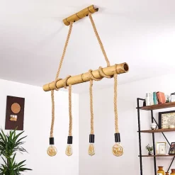 Suspension Asmara Brun, 4 Lumieres