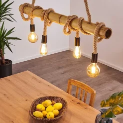 Suspension Asmara Brun, 4 Lumieres