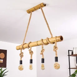 Suspension Asmara Brun, 4 Lumieres