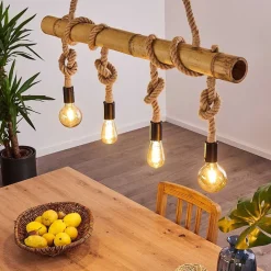 Suspension Asmara Brun, 4 Lumieres