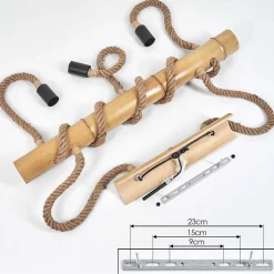 Suspension Asmara Brun, Ecru, 3 Lumieres