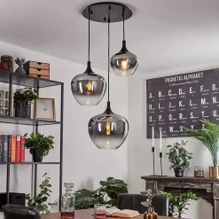 Suspension Azurara Noir, 3 Lumieres