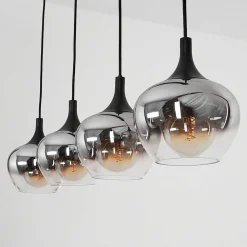 Suspension Azurara Noir, 4 Lumieres