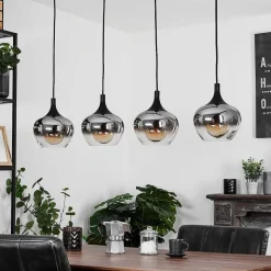 Suspension Azurara Noir, 4 Lumieres