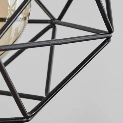 Suspension Bacabal Bois Clair, Noir, 3 Lumieres