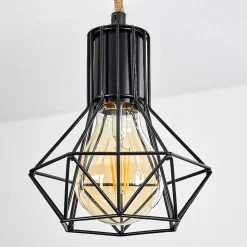 Suspension Bardhaman Brun, Noir, 4 Lumieres