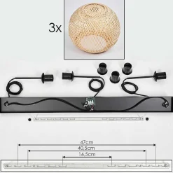 Suspension Bauro Ecru, 3 Lumieres