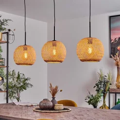 Suspension Bauro Ecru, 3 Lumieres