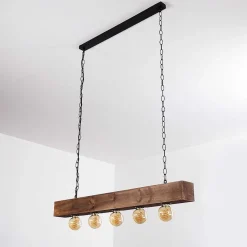 Suspension Berat Brun, Noir, 5 Lumieres