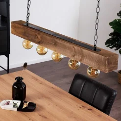 Suspension Berat Brun, Noir, 5 Lumieres