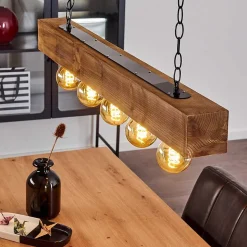 Suspension Berat Brun, Noir, 5 Lumieres