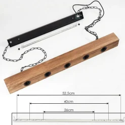 Suspension Berat Brun, Noir, 5 Lumieres