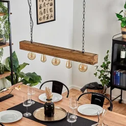 Suspension Berat Brun, Noir, 5 Lumieres