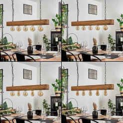 Suspension Berat Brun, Noir, 5 Lumieres