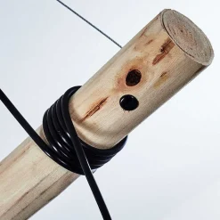 Suspension Betsele Bois Clair, Noir, 4 Lumieres