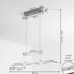 Suspension Bolonda Led Nickel Mat, 3 Lumieres