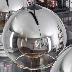 Suspension Boules 25 Cm Koyoto Clair, Fume, 3 Lumieres