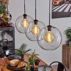 Suspension Boules 30 Cm Koyoto Clair, 3 Lumieres