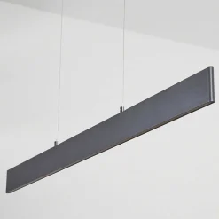 Suspension Brun Led Anthracite, 2 Lumieres, Telecommandes