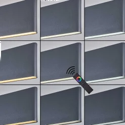 Suspension Brun Led Anthracite, 2 Lumieres, Telecommandes