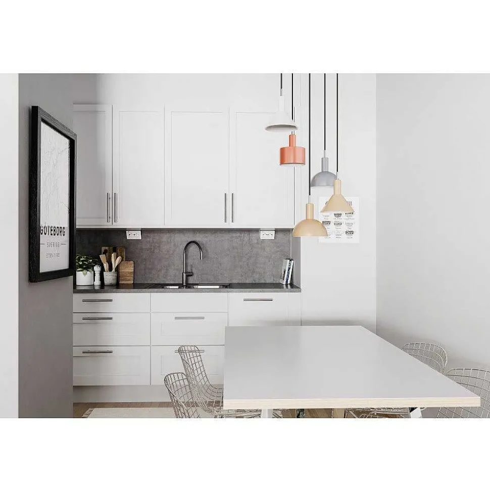 Suspension By Rydens Cabano Acier Brosse, 5 Lumieres