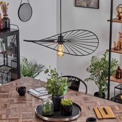 Suspension Cacor Noir, 1 Lumiere