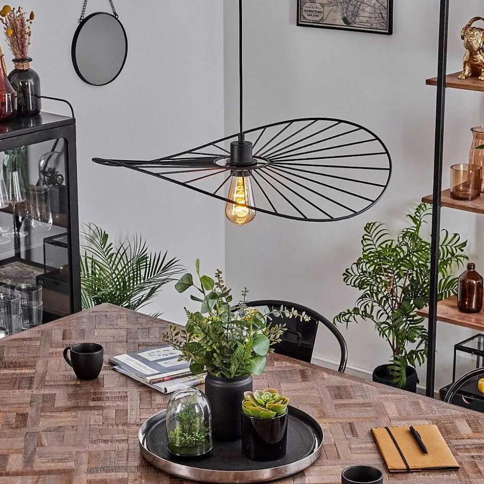 Suspension Cacor Noir, 1 Lumiere