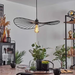 Suspension Cacor Noir, 1 Lumiere