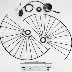 Suspension Cacor Noir, 1 Lumiere