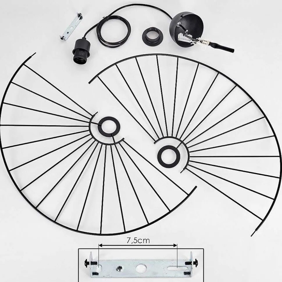 Suspension Cacor Noir, 1 Lumiere