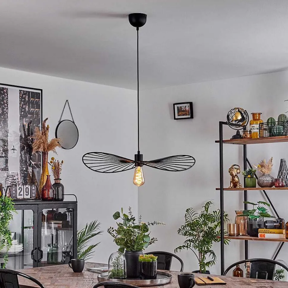 Suspension Cacor Noir, 1 Lumiere