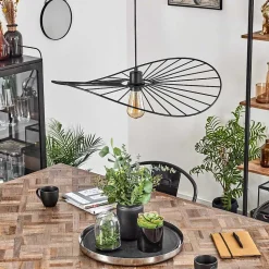 Suspension Cacor Noir, 1 Lumiere