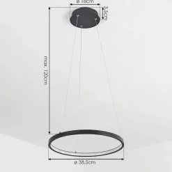 Suspension Calcium Led Noir, 1 Lumiere