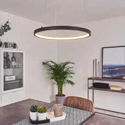 Suspension Calcium Led Noir, 1 Lumiere