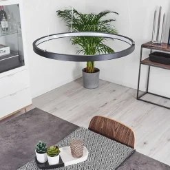 Suspension Calcium Led Noir, 1 Lumiere