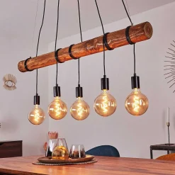 Suspension Canedo Brun, Noir, 5 Lumieres