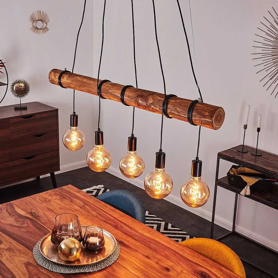 Suspension Canedo Brun, Noir, 5 Lumieres