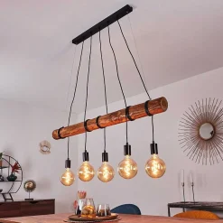 Suspension Canedo Brun, Noir, 5 Lumieres