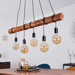 Suspension Canedo Brun, Noir, 5 Lumieres