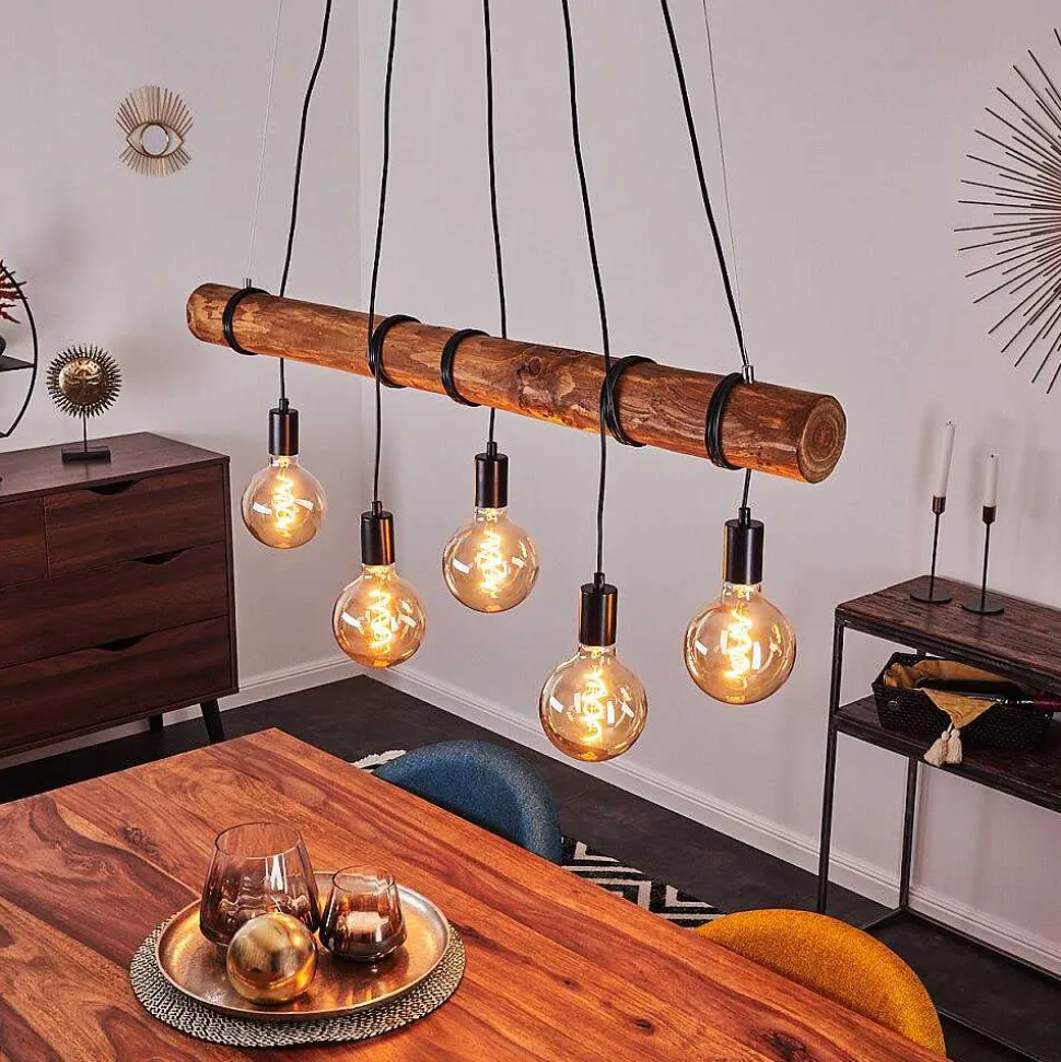 Suspension Canedo Brun, Noir, 5 Lumieres