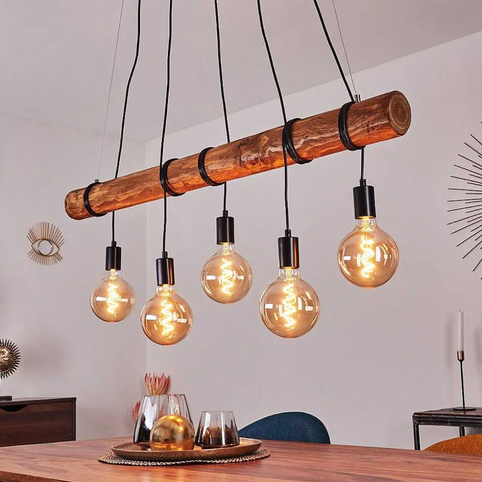 Suspension Canedo Brun, Noir, 5 Lumieres