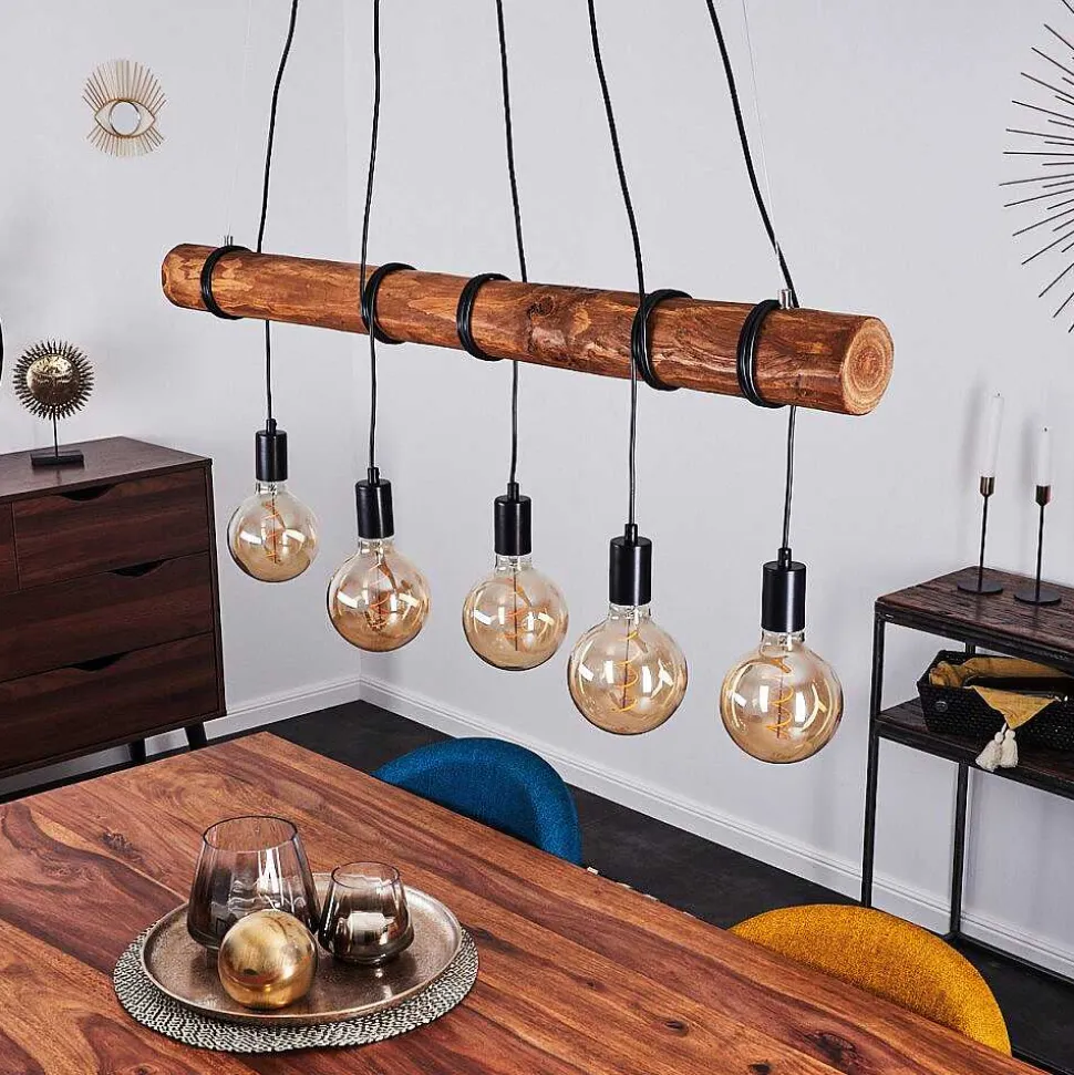 Suspension Canedo Brun, Noir, 5 Lumieres