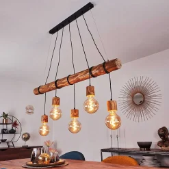 Suspension Canedo Brun, Noir, 5 Lumieres