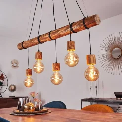 Suspension Canedo Brun, Noir, 5 Lumieres